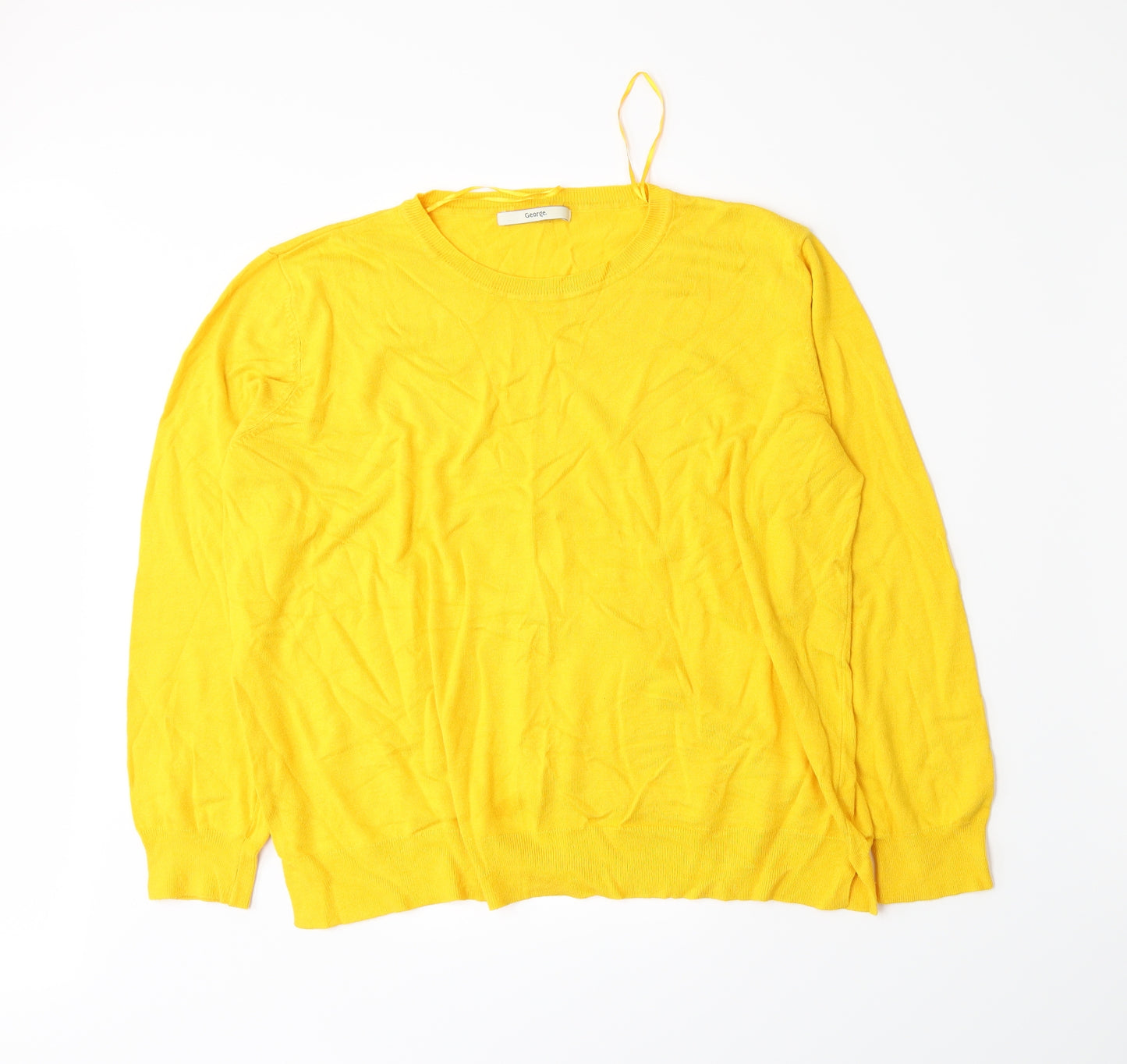 George Womens Yellow  Knit Pullover Jumper Size 18