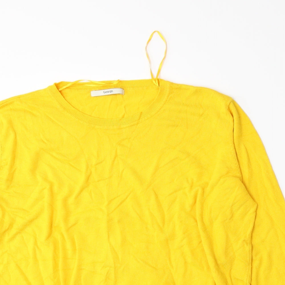 George Womens Yellow  Knit Pullover Jumper Size 18