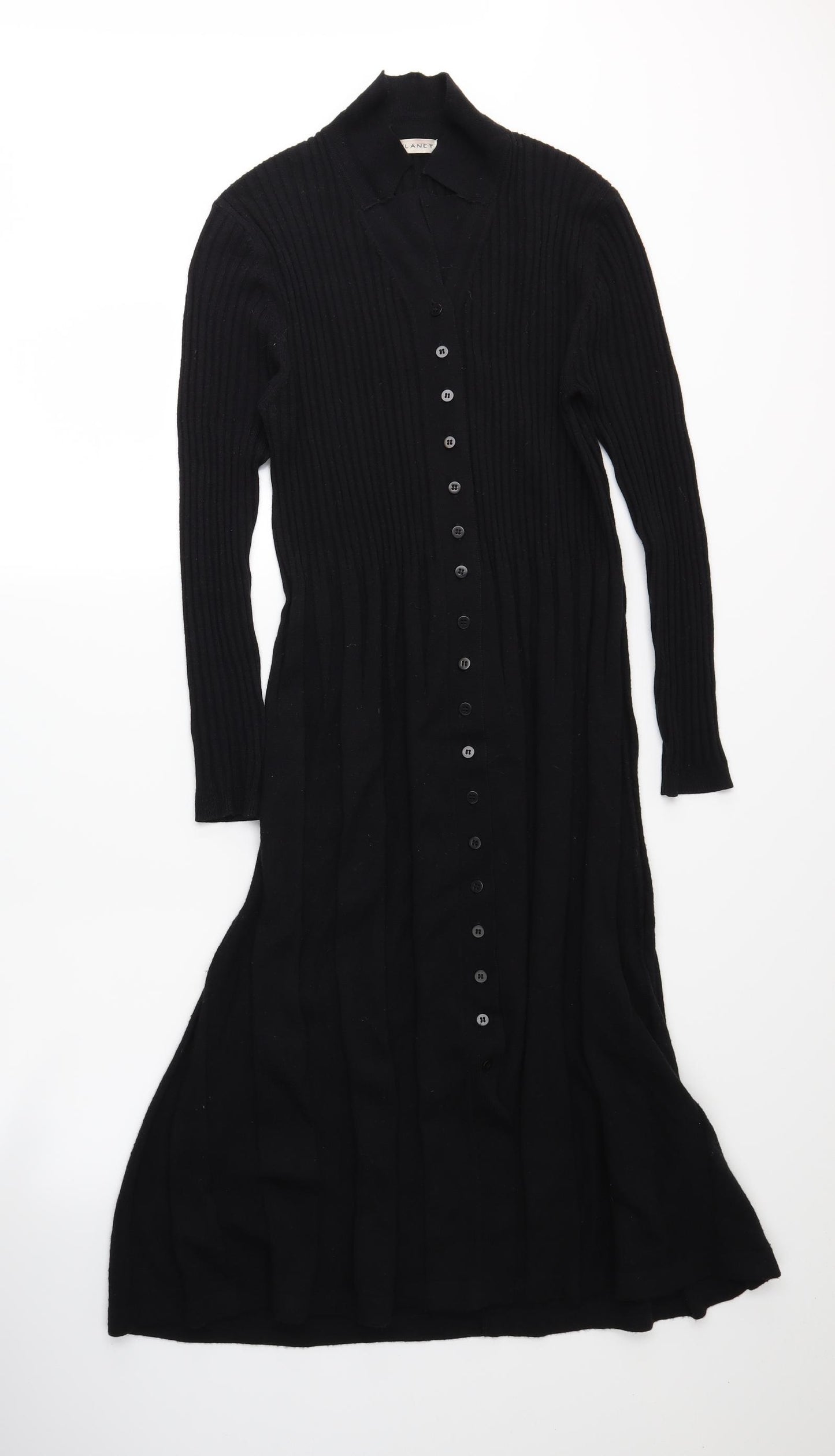 PLANET Womens Black  Knit Shirt Dress  Size M