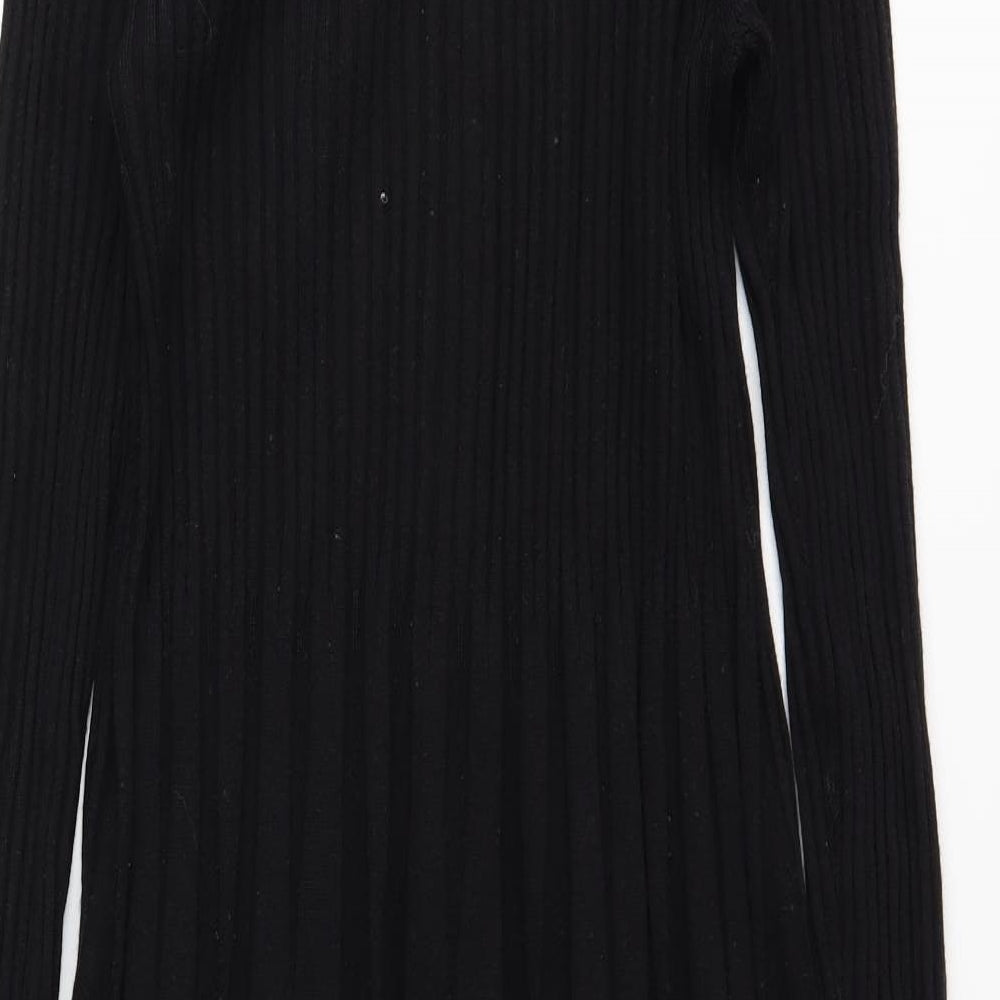 PLANET Womens Black  Knit Shirt Dress  Size M