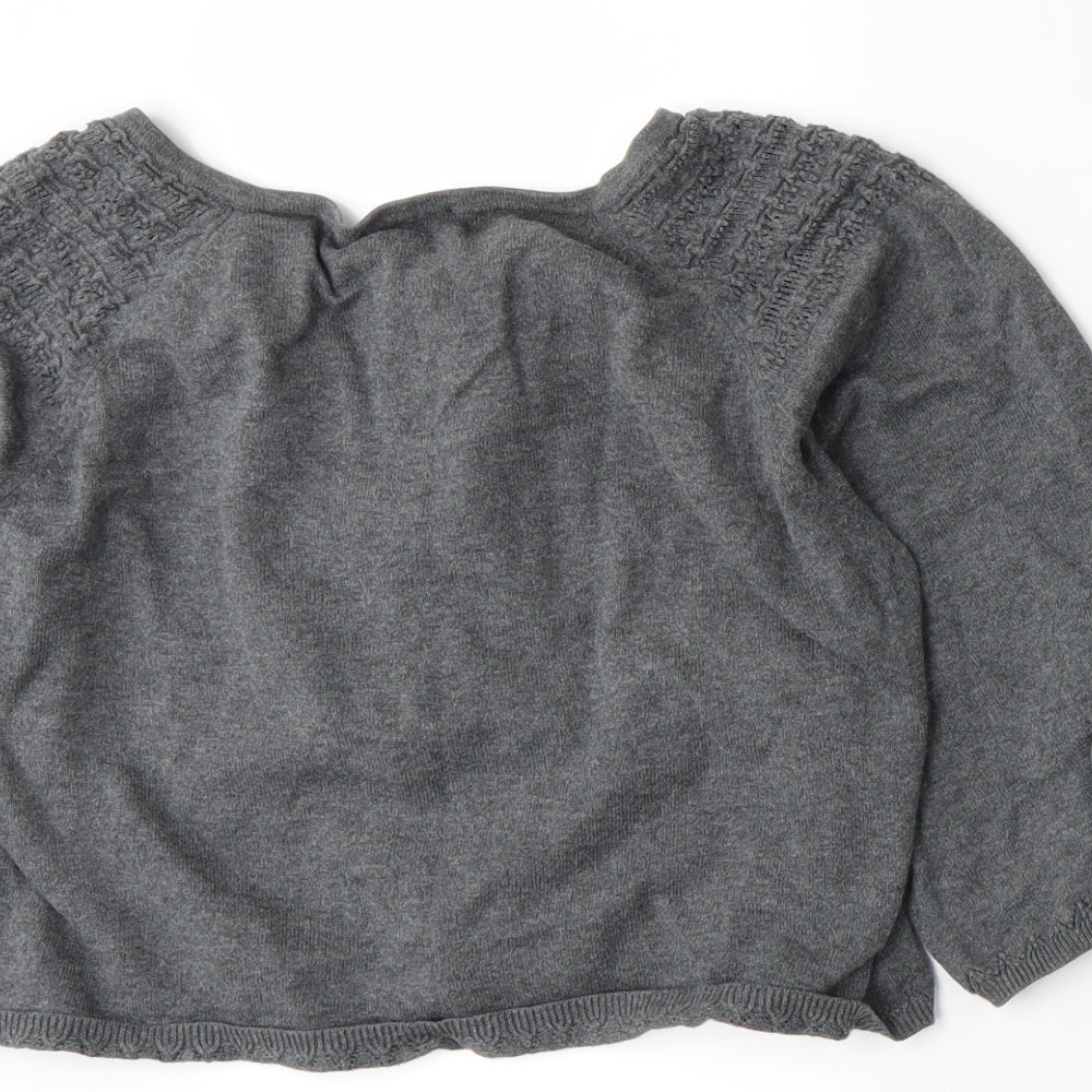 Peppercorn Womens Grey  Knit Cardigan Jumper Size M