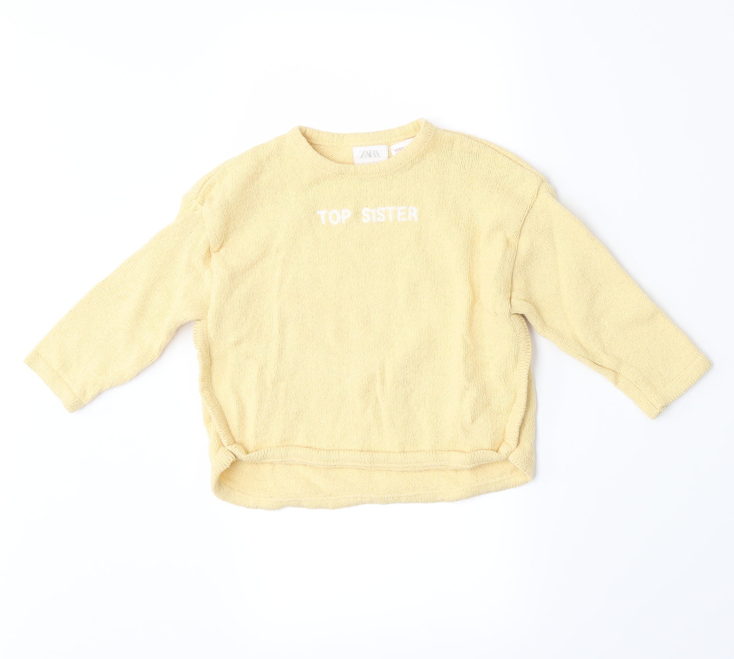 Zara Girls Yellow  Knit Pullover Jumper Size 12-18 Months