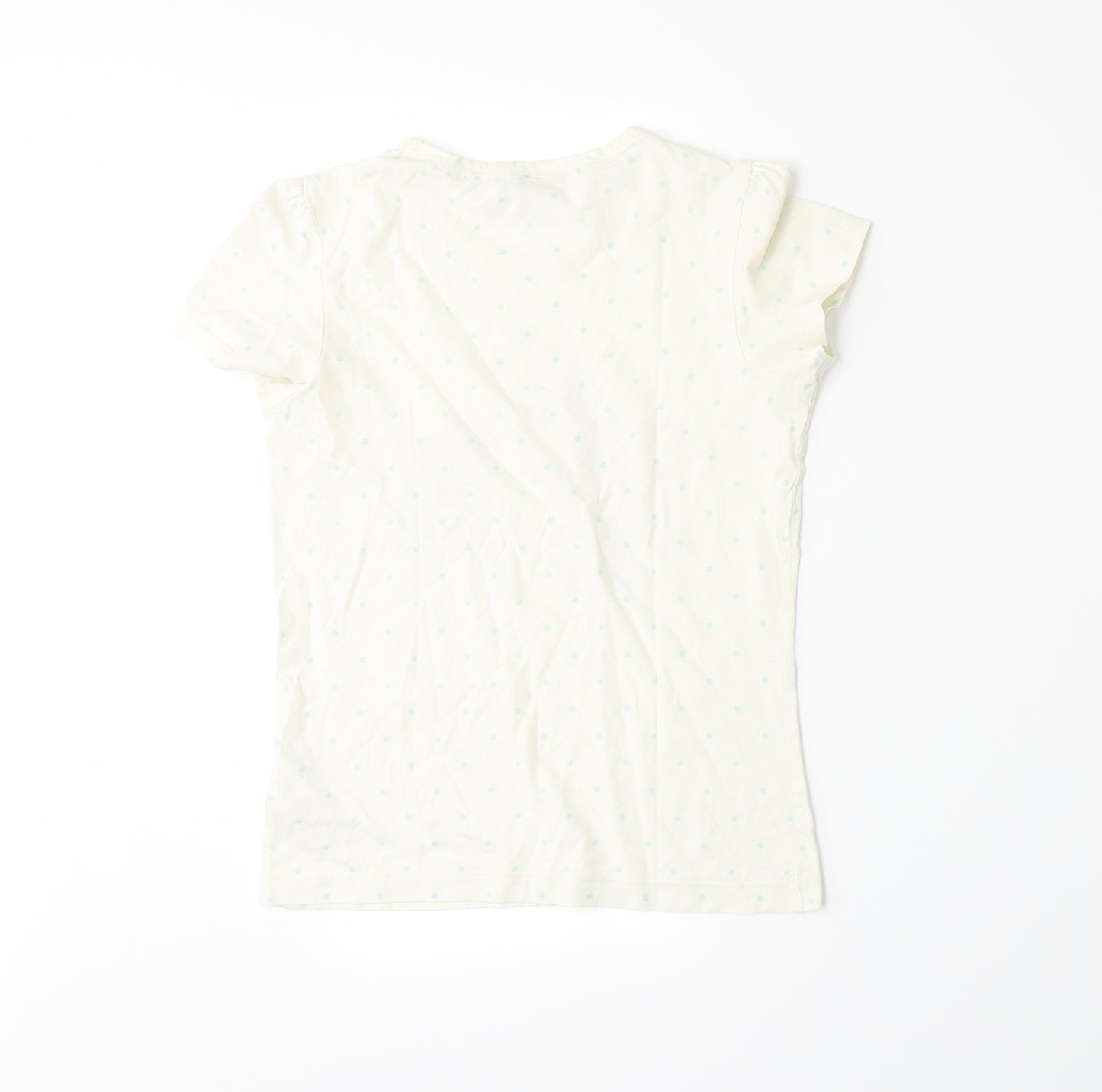 Marks and Spencer Girls White Spotted Jersey Basic T-Shirt Size 12-13 Years
