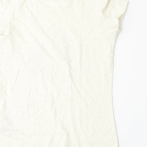 Marks and Spencer Girls White Spotted Jersey Basic T-Shirt Size 12-13 Years
