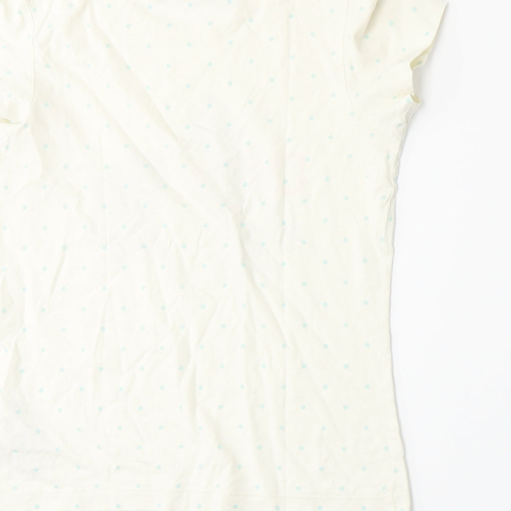 Marks and Spencer Girls White Spotted Jersey Basic T-Shirt Size 12-13 Years