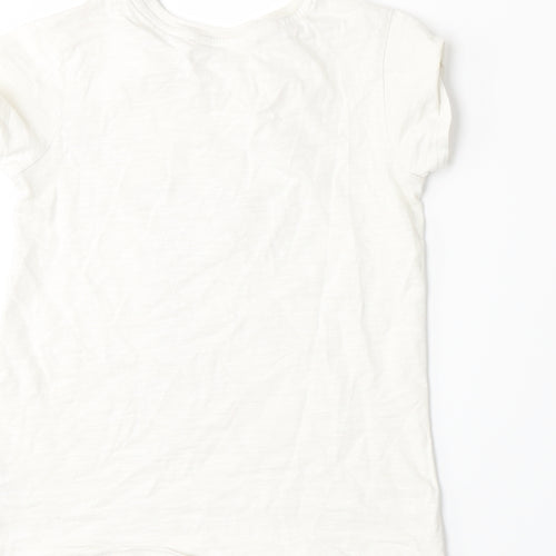 George Girls White  Jersey Basic T-Shirt Size 6-7 Years