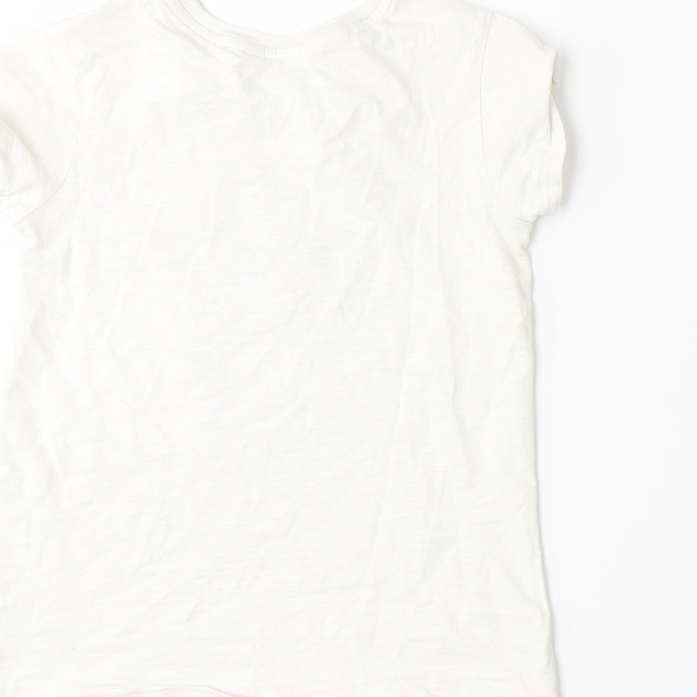 George Girls White  Jersey Basic T-Shirt Size 6-7 Years