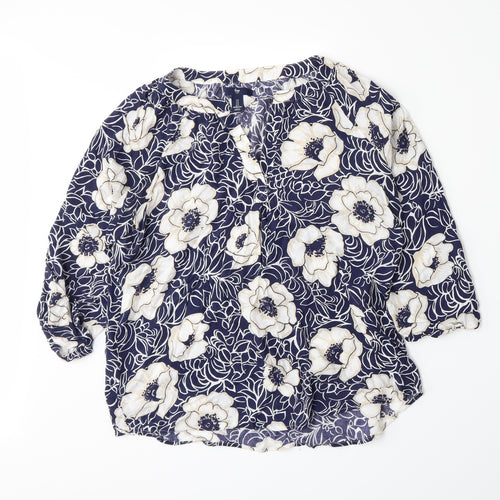Gap Womens Blue Floral  Basic Blouse Size S