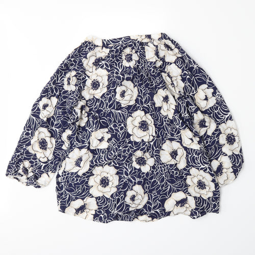 Gap Womens Blue Floral  Basic Blouse Size S