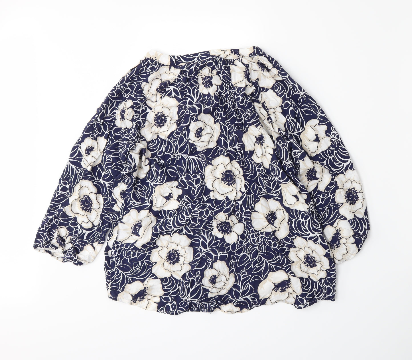 Gap Womens Blue Floral  Basic Blouse Size S