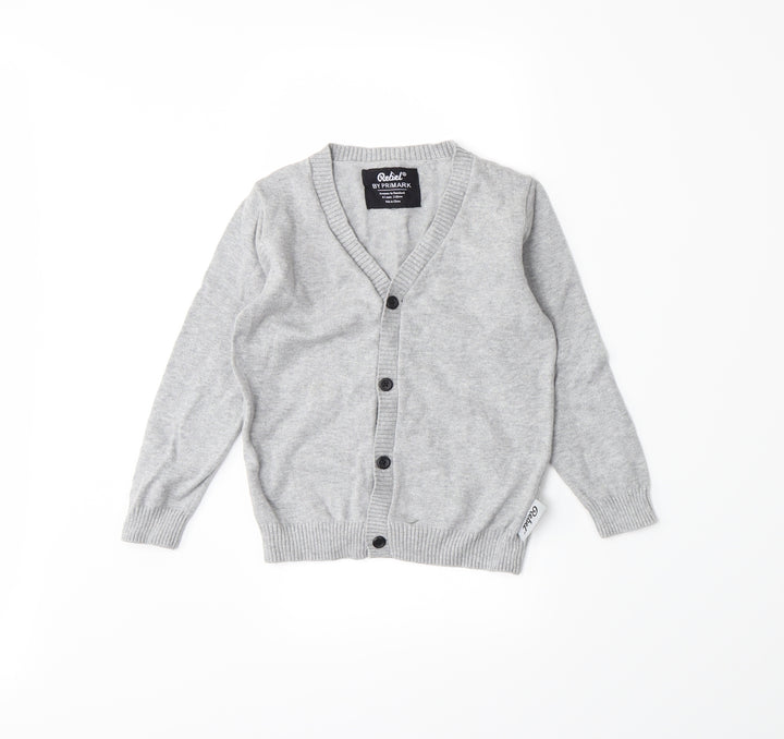 Primark Womens Grey Knit Cardigan Jumper Size S - Ages 4-5
