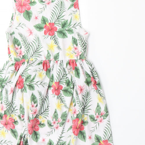 Anni Couture Girls White Floral  A-Line  Size 9 Years