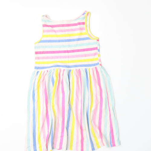 H&M Girls Multicoloured Striped  A-Line  Size 6-7 Years