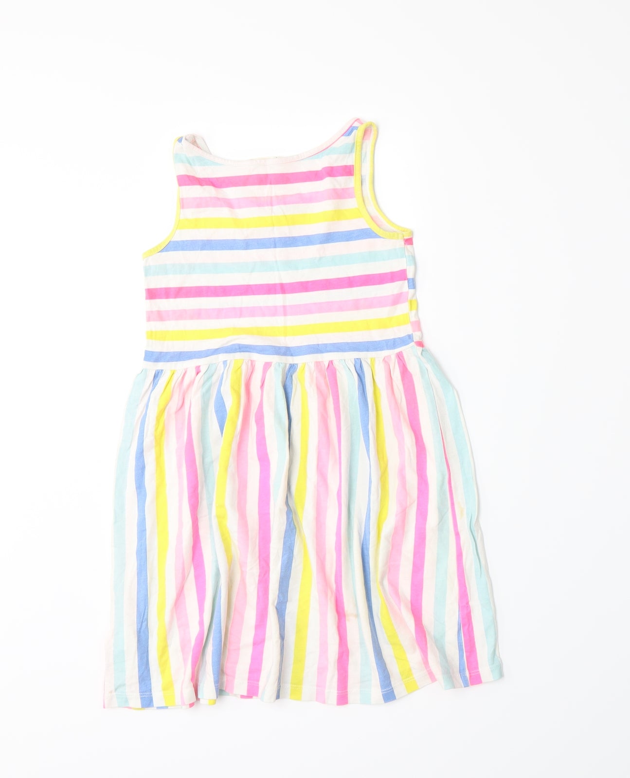 H&M Girls Multicoloured Striped  A-Line  Size 6-7 Years