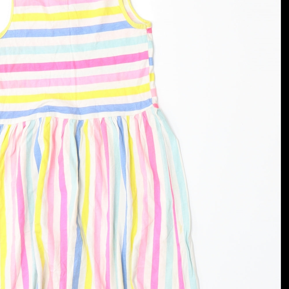 H&M Girls Multicoloured Striped  A-Line  Size 6-7 Years