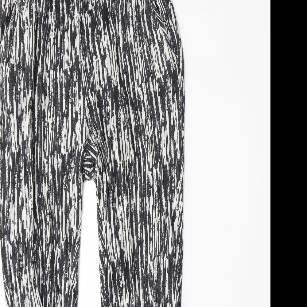 H&M Womens Grey Striped  Trousers  Size S L26 in
