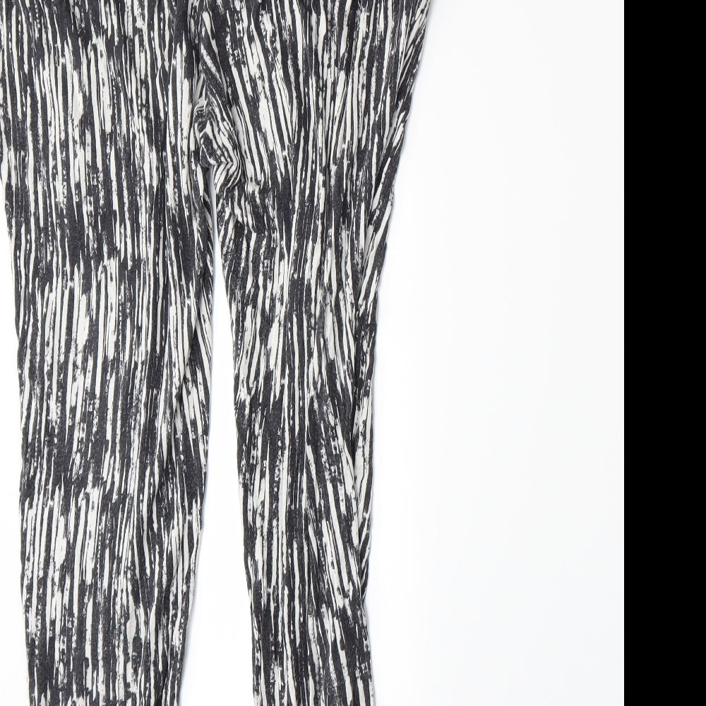 H&M Womens Grey Striped  Trousers  Size S L26 in