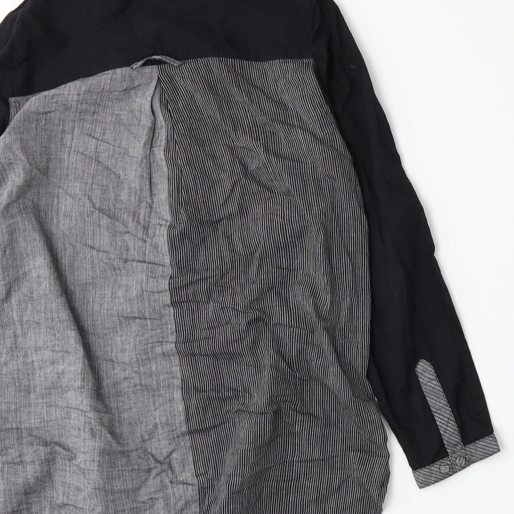 EAST Womens Grey Striped  Basic Button-Up Size 10