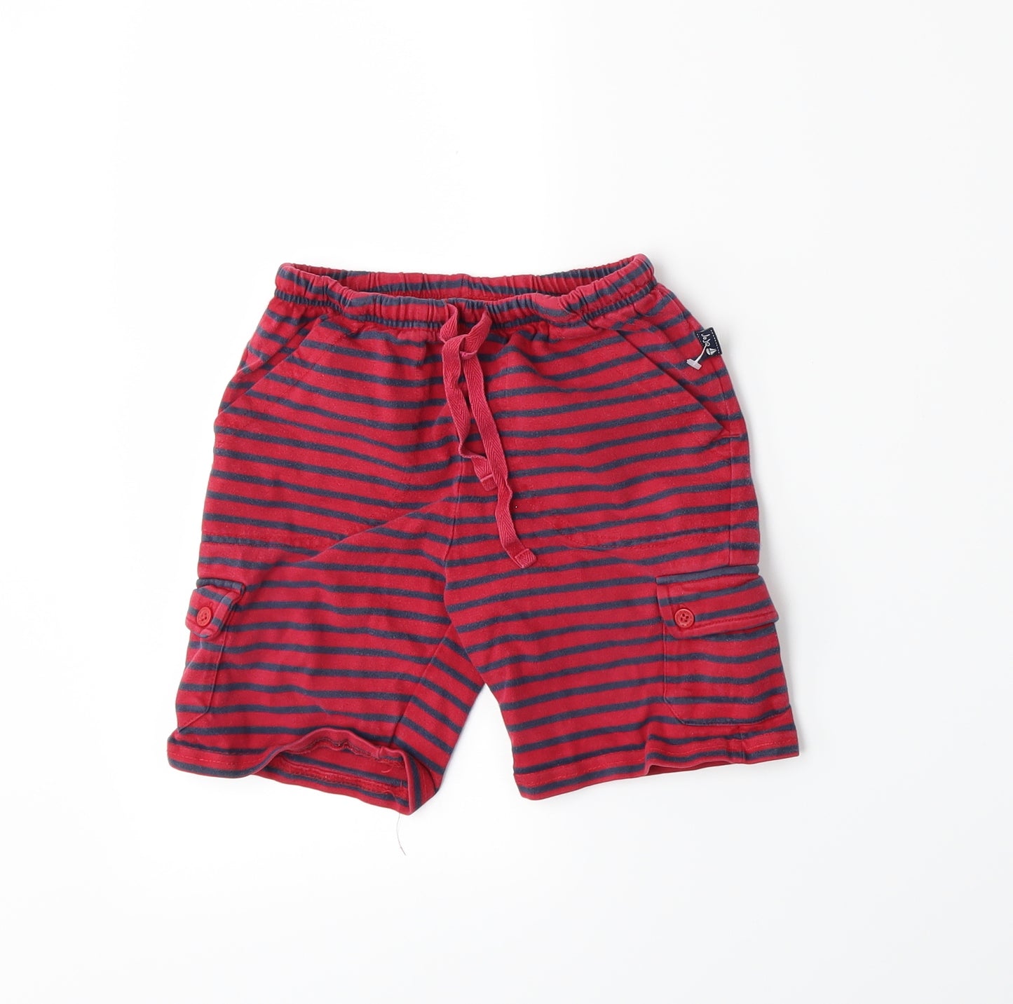 JoJo Maman Bébé Boys Red Spotted Jersey Sweat Shorts Size 2-3 Years