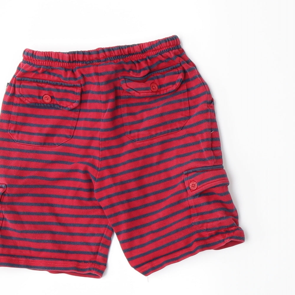 JoJo Maman Bébé Boys Red Spotted Jersey Sweat Shorts Size 2-3 Years