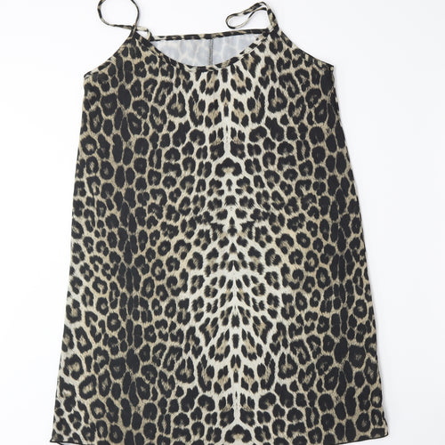 Quiz Womens Beige Animal Print  A-Line  Size 12