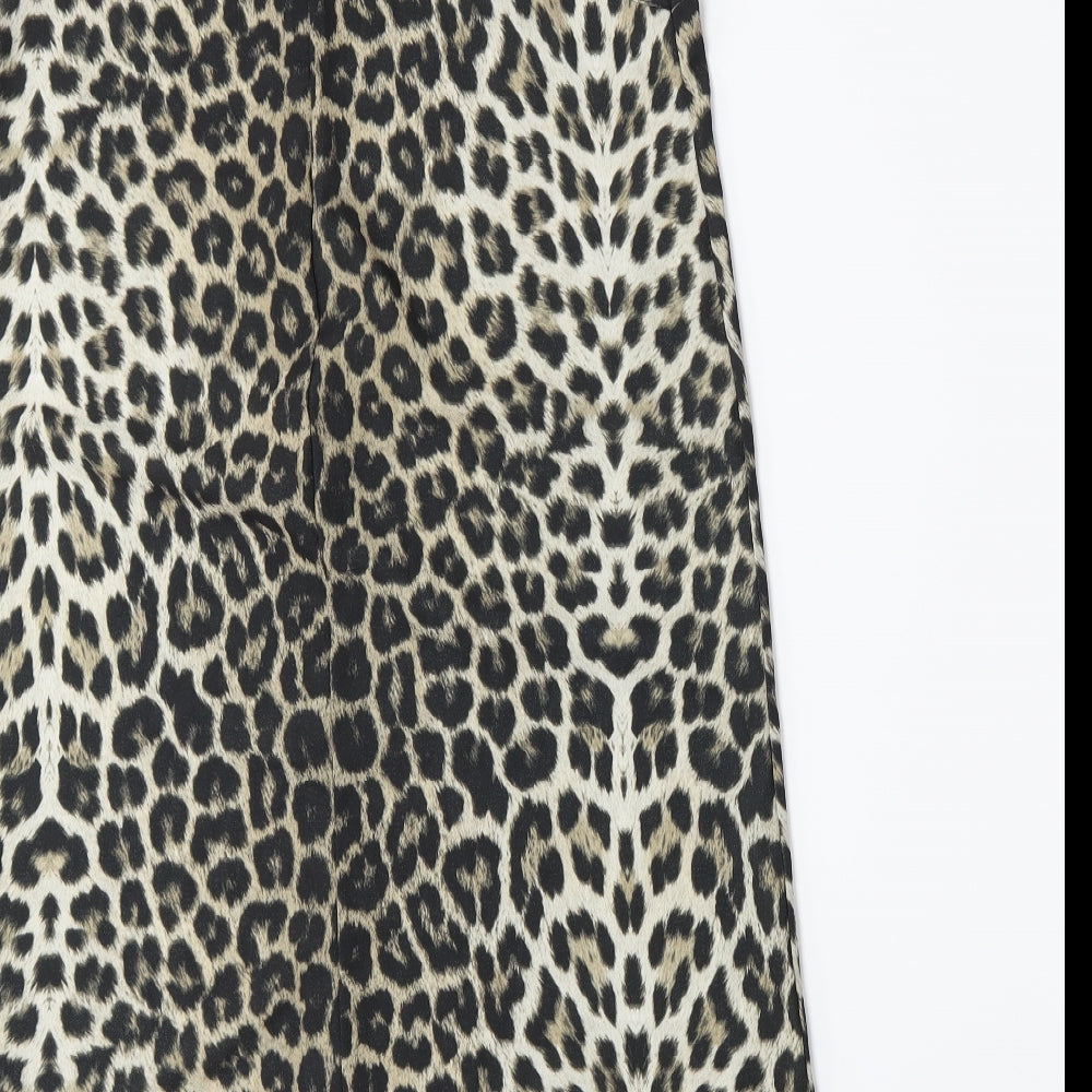 Quiz Womens Beige Animal Print  A-Line  Size 12