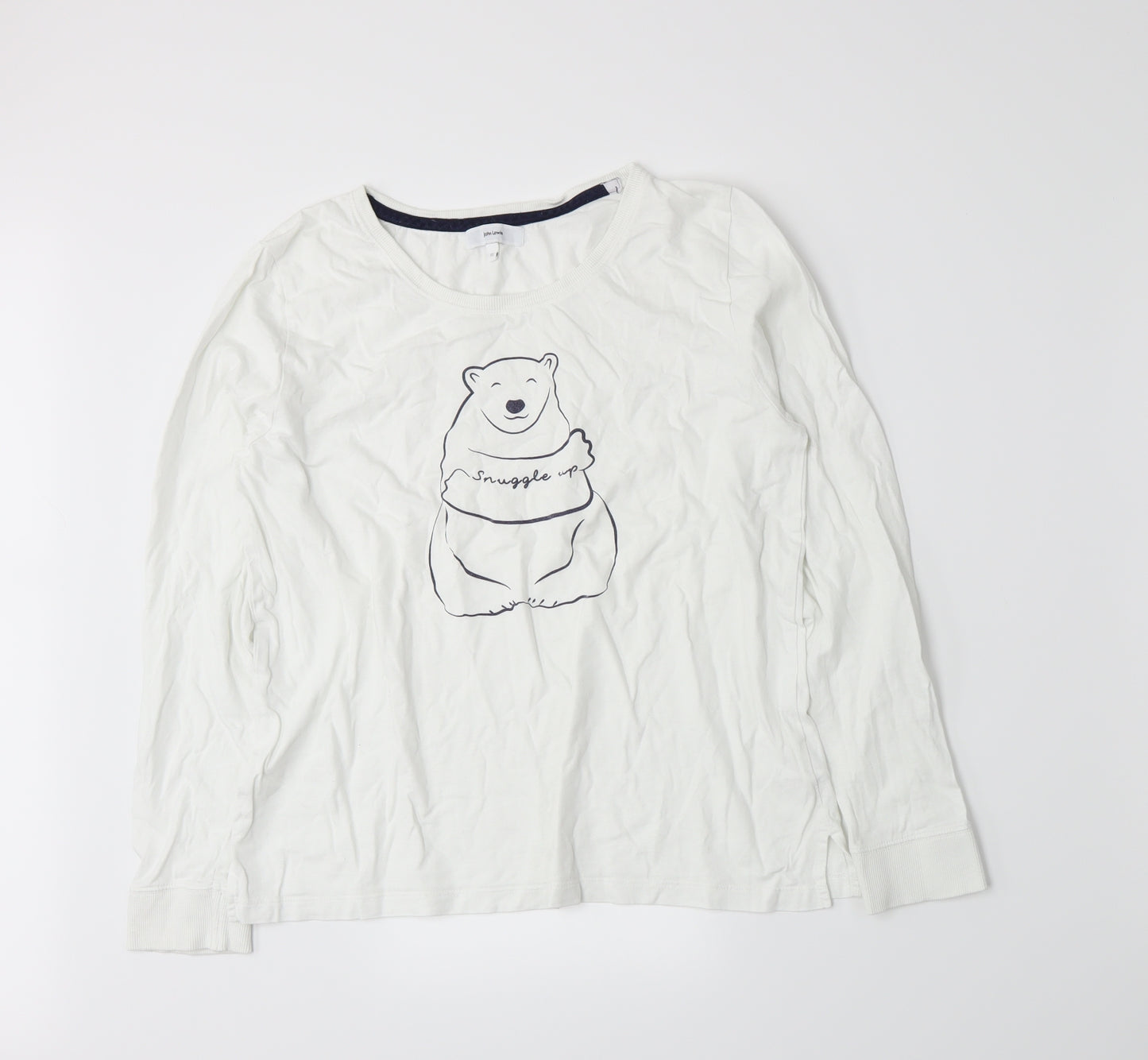 John Lewis Womens White  Jersey Basic T-Shirt Size 12