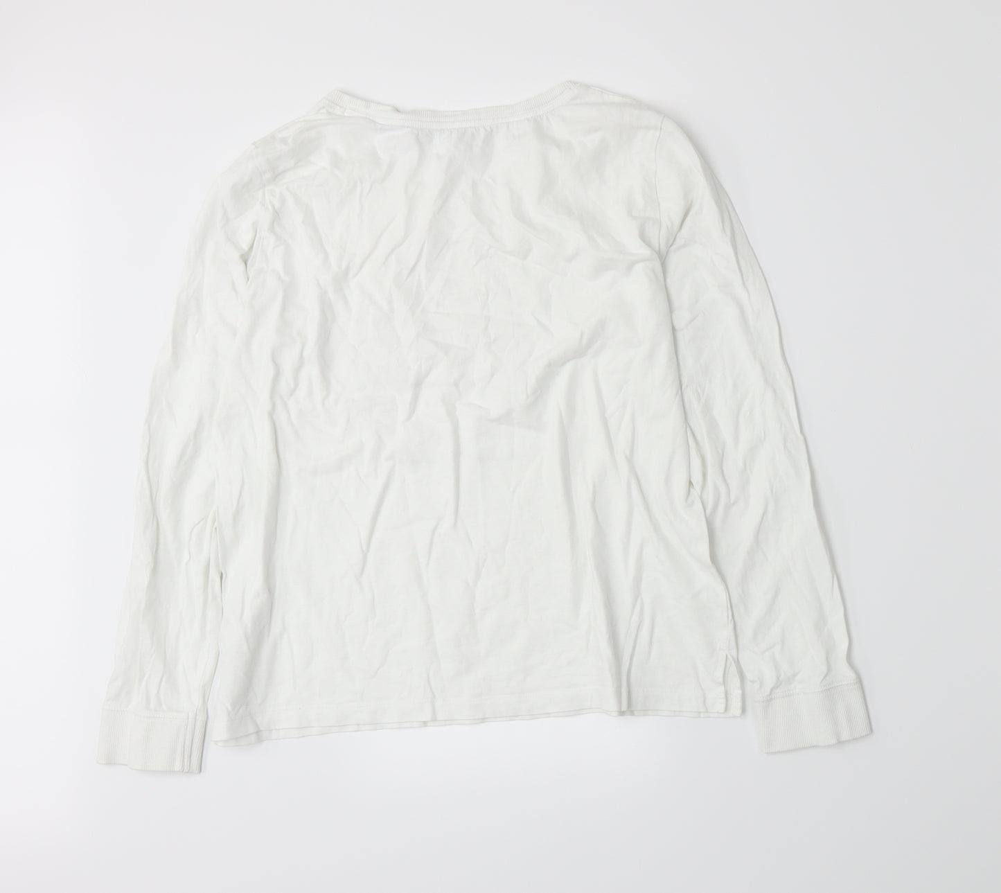 John Lewis Womens White  Jersey Basic T-Shirt Size 12