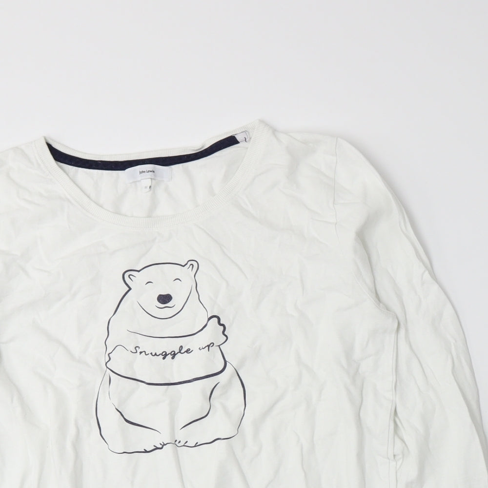 John Lewis Womens White  Jersey Basic T-Shirt Size 12