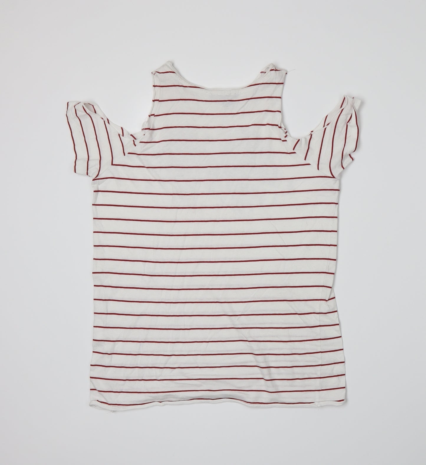 Atmosphere Womens White Striped Jersey Basic T-Shirt Size 4