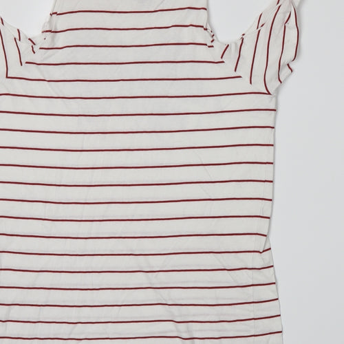 Atmosphere Womens White Striped Jersey Basic T-Shirt Size 4