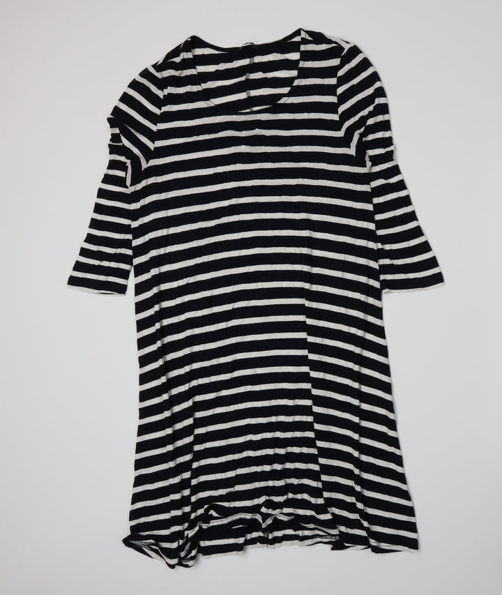 F&F Womens Blue Striped A-Line Size 12