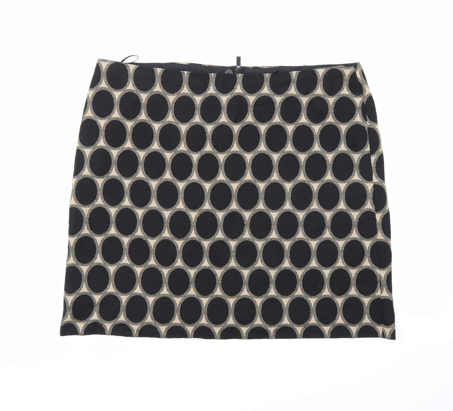 Marks and Spencer Womens Black Polka Dot  A-Line Skirt Size 18