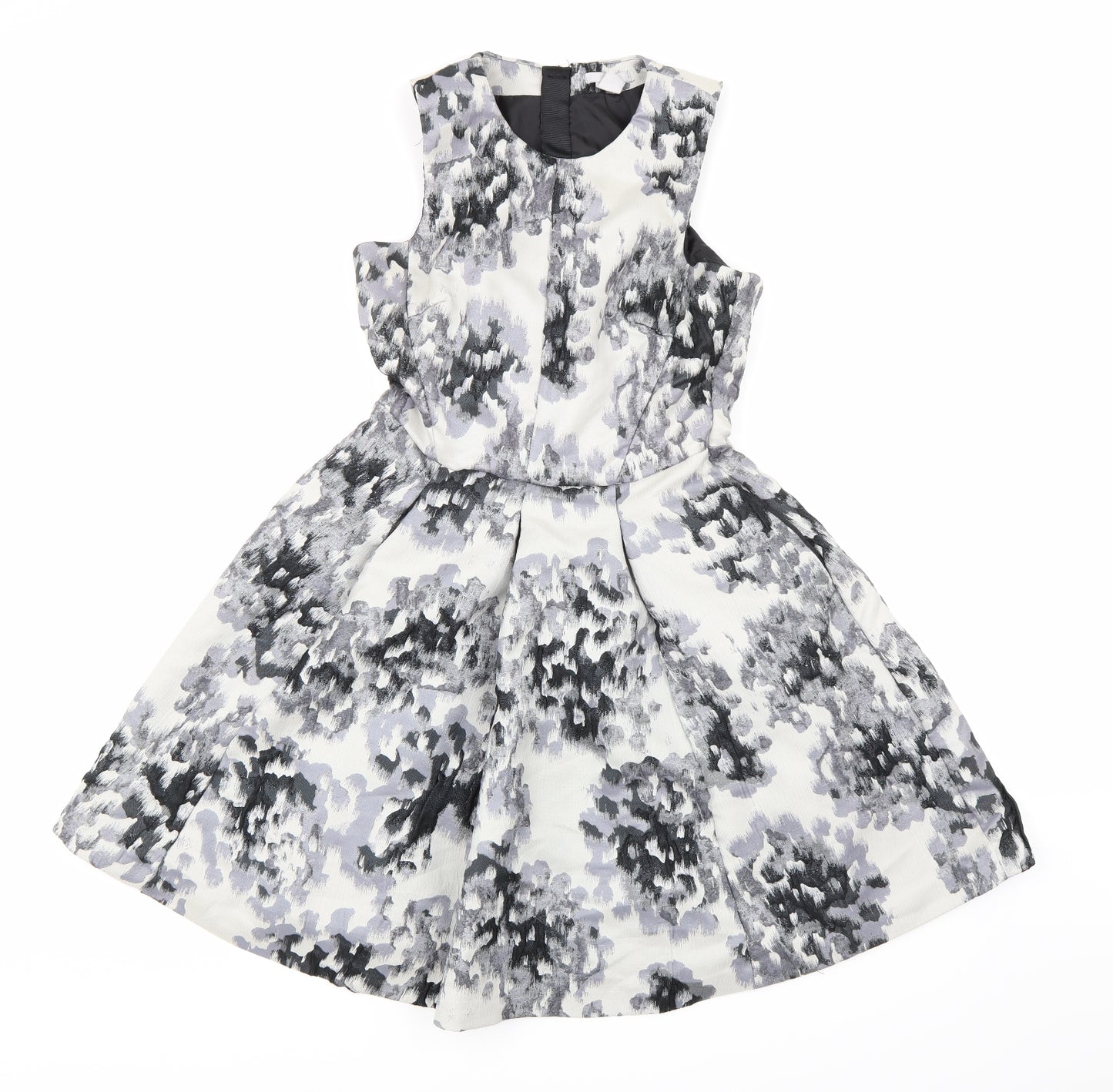 H&M Womens Grey   Skater Dress  Size 12
