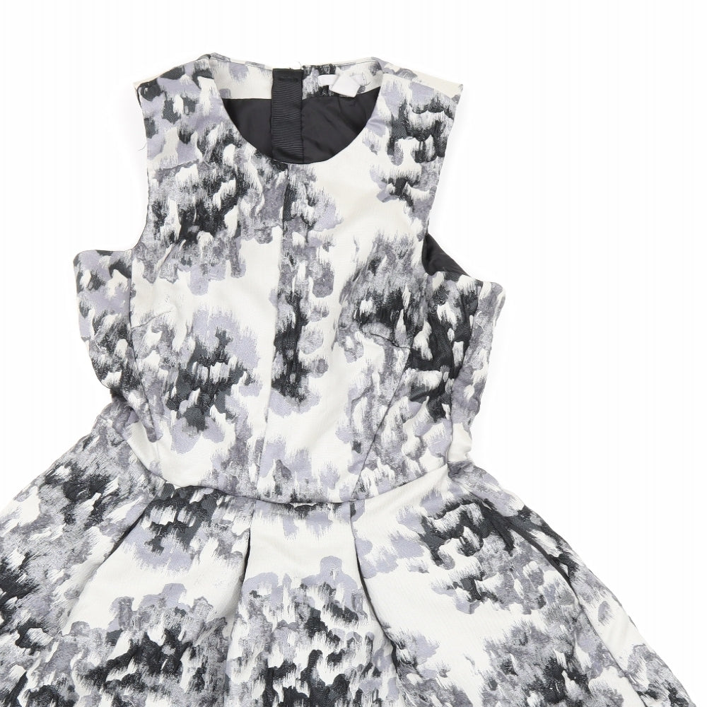 H&M Womens Grey   Skater Dress  Size 12