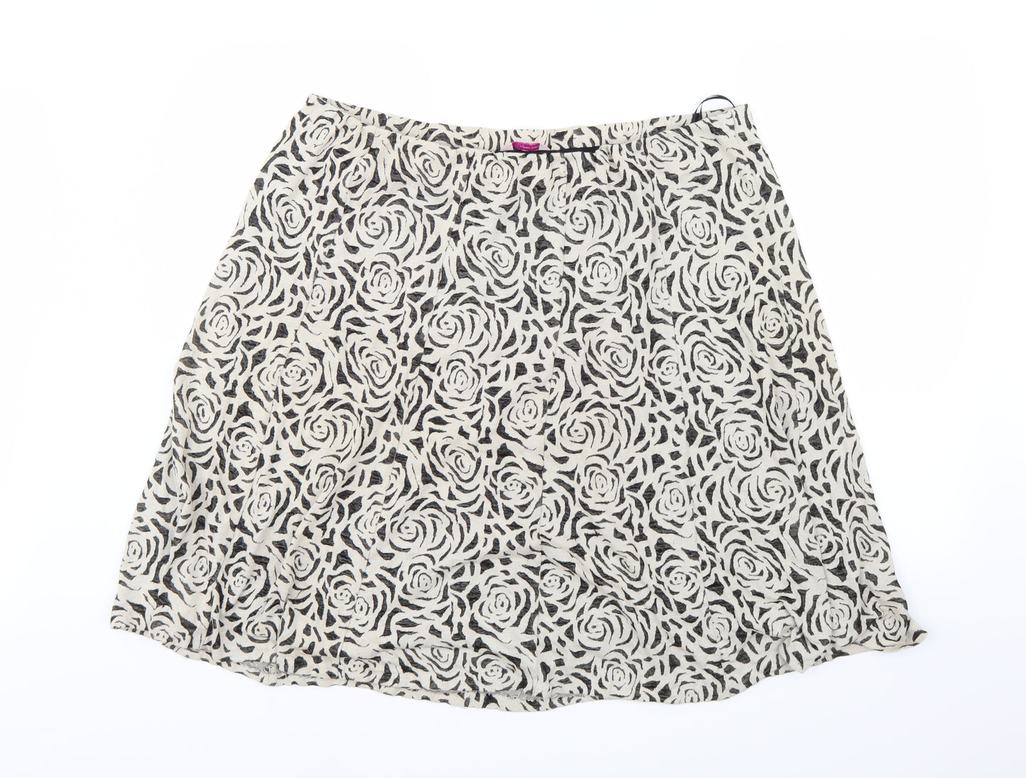 Per Uuna Womens Beige Floral  A-Line Skirt Size 22