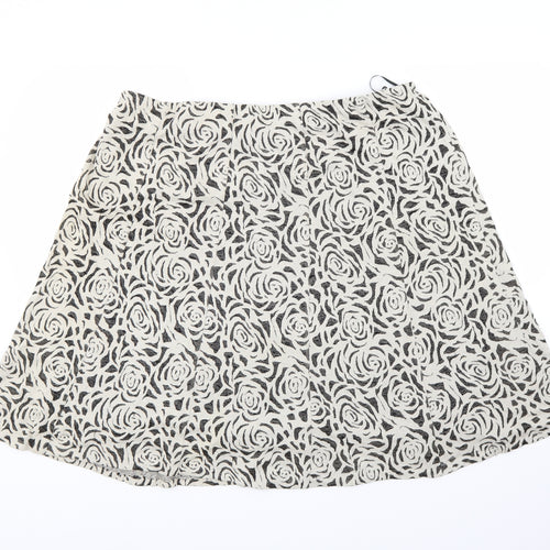 Per Uuna Womens Beige Floral  A-Line Skirt Size 22