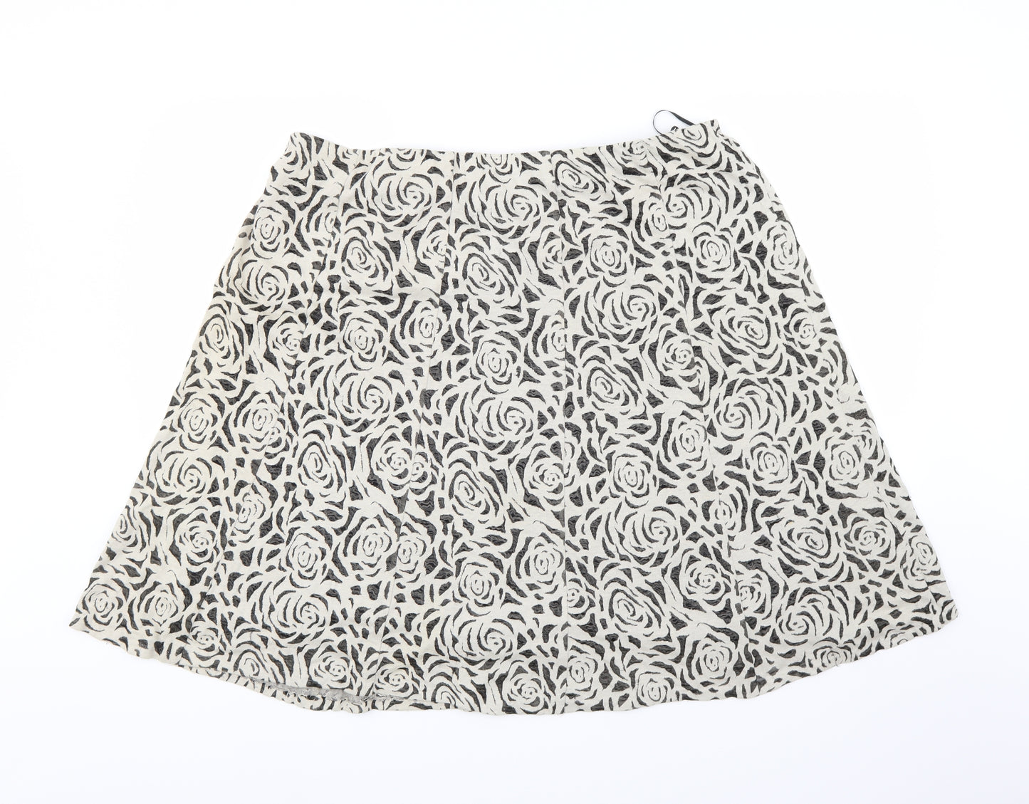 Per Uuna Womens Beige Floral  A-Line Skirt Size 22