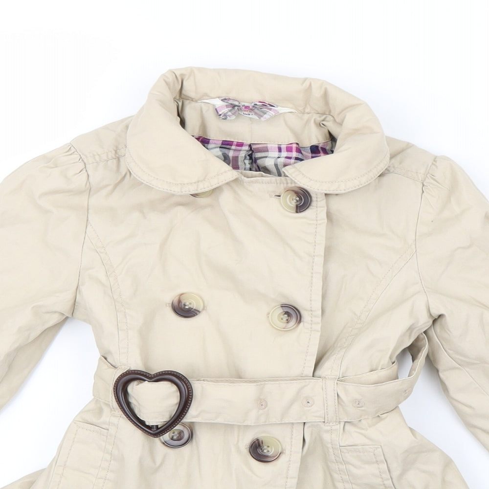 H&M Girls Beige   Trench Coat Coat Size 4-5 Years
