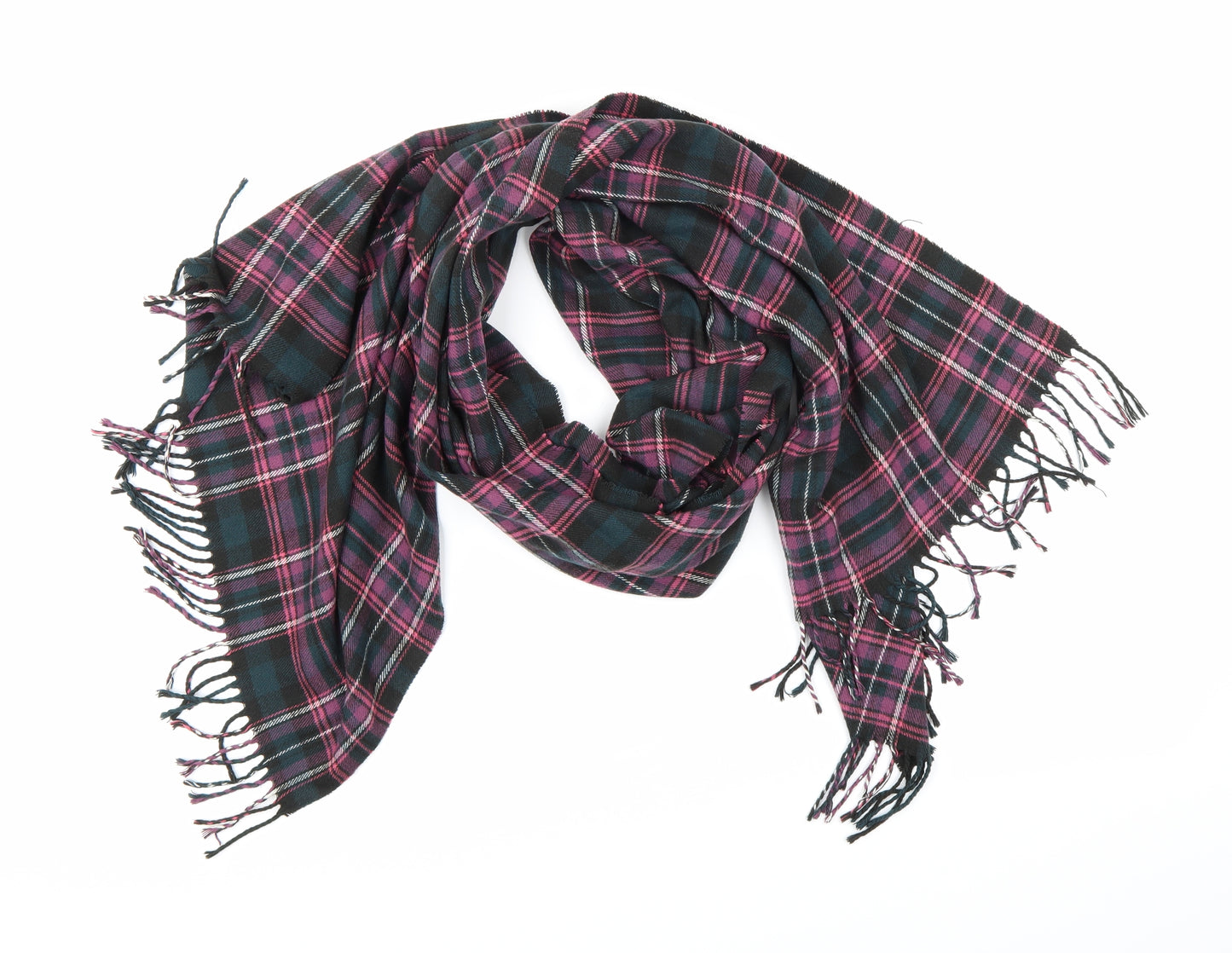 Preworn Womens Pink Check Knit  Scarf