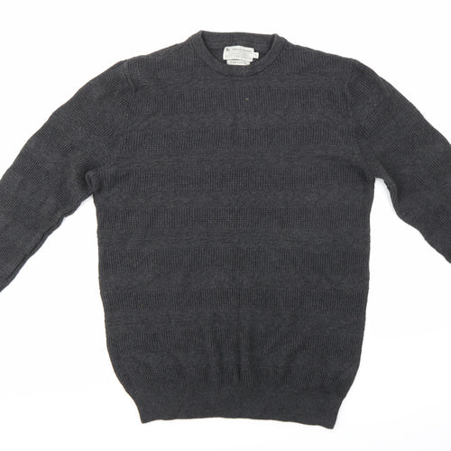 TU Mens Grey  Knit Pullover Jumper Size S