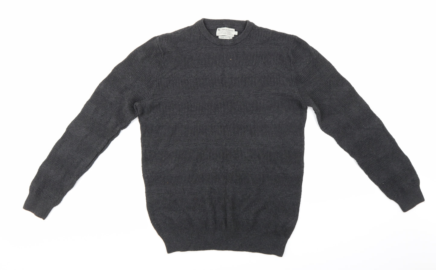 TU Mens Grey  Knit Pullover Jumper Size S