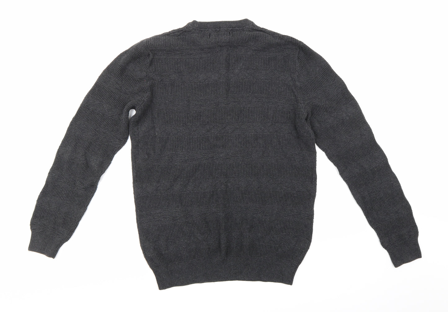 TU Mens Grey  Knit Pullover Jumper Size S