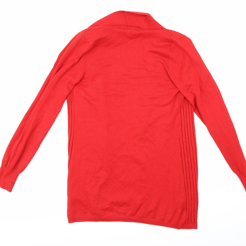 BHS Womens Red  Knit Cardigan Jumper Size 8