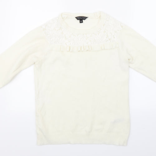 Dorothy Perkins Womens White  Knit Pullover Jumper Size 10
