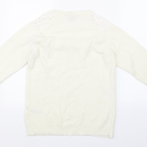 Dorothy Perkins Womens White  Knit Pullover Jumper Size 10
