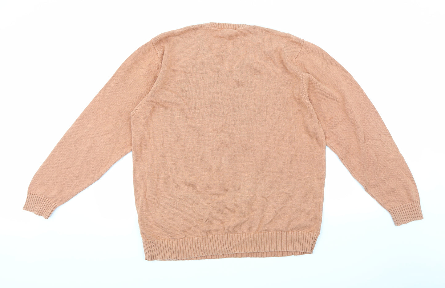 Cotton Traders Girls Orange  Knit Pullover Jumper Size L