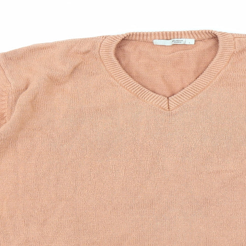 Cotton Traders Girls Orange  Knit Pullover Jumper Size L