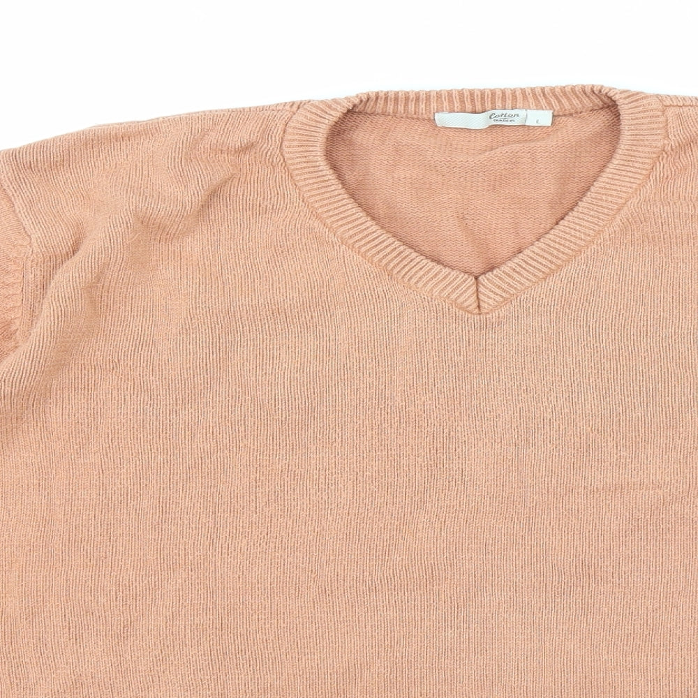 Cotton Traders Girls Orange  Knit Pullover Jumper Size L