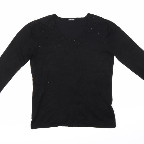 Gerry Weber Womens Black  Knit Pullover Jumper Size 16